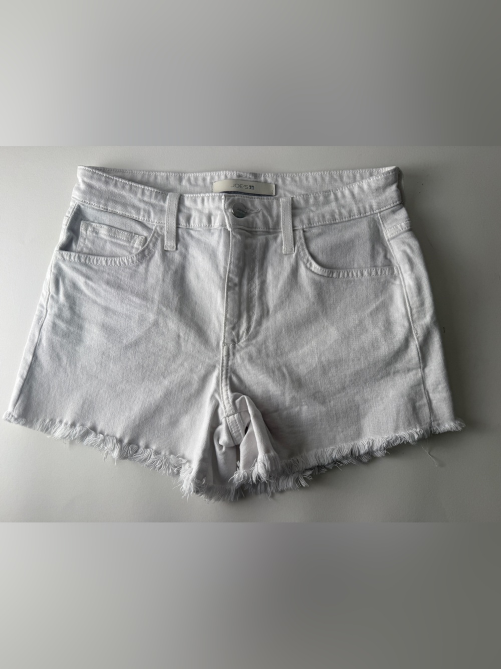 JOES Jeans 'The Ozzie' Short Women's 26 White Denim‎ Cutoff Frayed Hem 4" Inseam